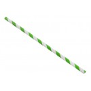 Green and white paper straw single